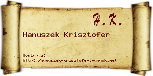 Hanuszek Krisztofer névjegykártya